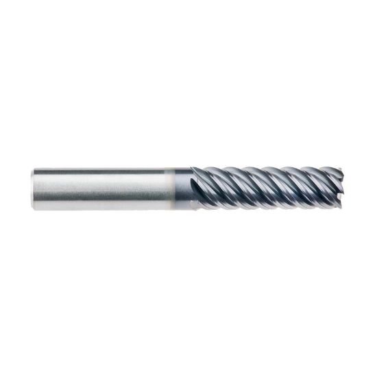 Picture of Imco 69092 Dia 1/2 SH 0.50 LOC 2.1250 OAL4.00 End Mill Standard Flute High Helix Carbide AlTiN Single End Corner Radius0.0150 0.38mm Omega-6 Mill
