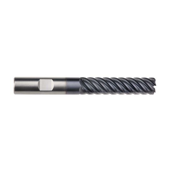 Picture of Imco 69244 Dia 1/2 SH 0.50 LOC 2.1250 OAL4.00 End Mill Standard Flute High Helix Carbide AlTiN Single End Corner Radius0.0600 1.52mm Omega-6 Mill