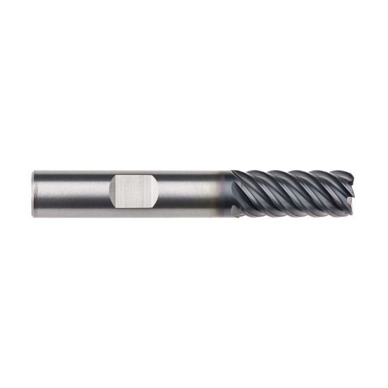 Picture of Imco 69251 Dia 5/8 SH 0.6250 LOC 1.3750 OAL3.50 End Mill Standard Flute High Helix Carbide AlTiN Single End Corner Radius0.0300 0.76mm Omega-6 Mill