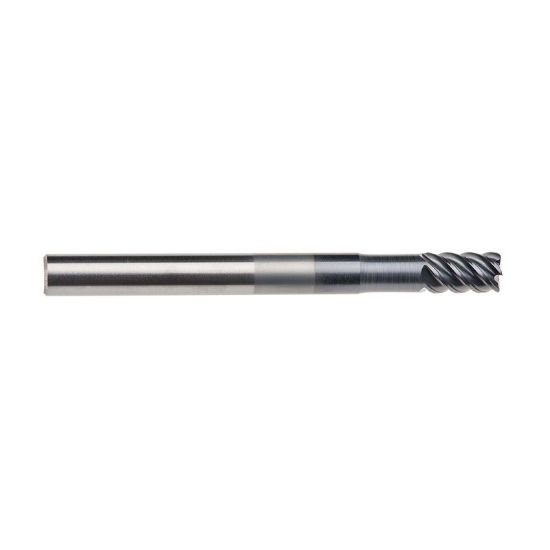Picture of Imco 69355 Dia 3/16 SH 0.1875 LOC 0.3125 OAL2.00 End Mill Standard Flute High Helix Carbide AlTiN Single End Corner Radius0.0150 0.38mm Omega-6 Mill