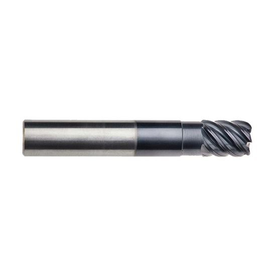 Picture of Imco 69508 Dia 1/2 SH 0.50 LOC 0.6250 OAL3.00 End Mill Standard Flute High Helix Carbide AlTiN Single End Corner Radius0.0300 0.76mm Omega-6 Mill
