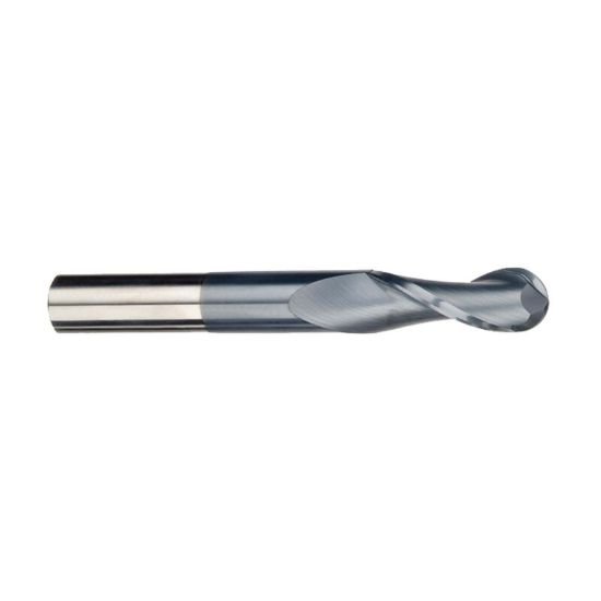 Picture of Imco 90082 Dia 1/4 SH 0.2500 LOC 1.50 OAL4.00 End Mill Standard Flute Standard Helix Carbide AlTiN Single End Ball NoseBall General PURPOSE