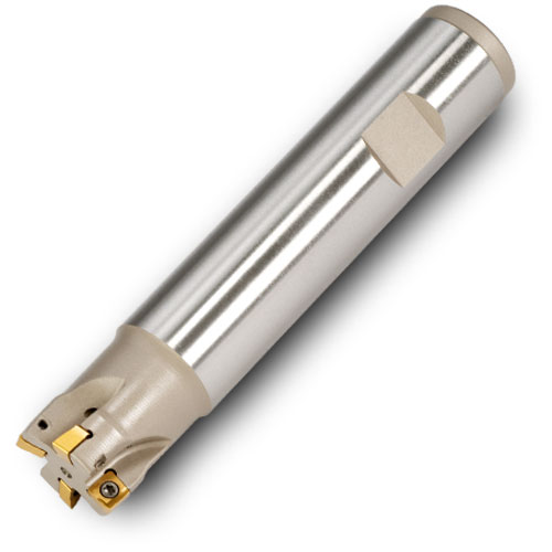 Picture of Ingersoll 1TJ1C-1001780R01 Milling Cutter 90.0°, Back Draft 1.000 Cylindrical1.0000 6 Flute Coolant 0.18 Max DOC 4.000 OAL