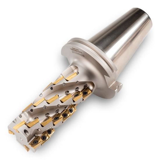 Picture of Ingersoll 22J3G-2004548R01 Milling Cutter 90.0°, Corn Cob 2.000 CAT50 4 Flute Coolant 2.8 Max DOC 8.500 OAL