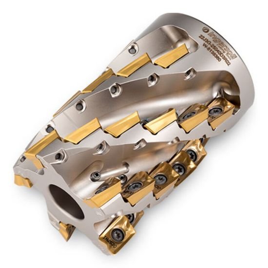 Picture of Ingersoll 22J3G-20022D1R02 Milling Cutter 90.0°, Corn Cob 2.000 Weldon 0.7500 4 Flute Coolant 1.71 Max DOC 2.250 OAL