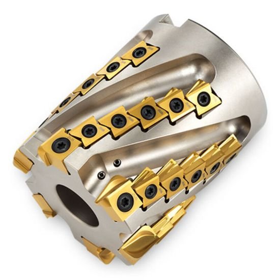 Picture of Ingersoll 2XJ3J-20027D1R01 Milling Cutter 90.0°, Corn Cob 2.000 Weldon 0.7500 4 Flute Coolant 1.971 Max DOC 2.750 OAL