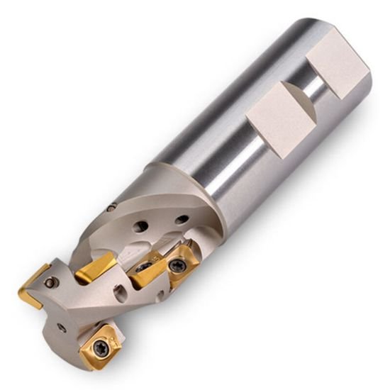 Picture of Ingersoll 22J3P032034W6R00 Milling Cutter 90.0°, Corn Cob 1.260 Cylindrical1.2598 3 Flute Coolant 1.2598 Max DOC 4.330 OAL