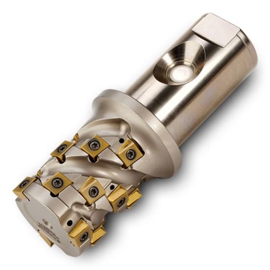 Picture of Ingersoll 2SJ3Y-1502281R01 Milling Cutter 90.0°, Corn Cob 1.500 Cylindrical1.2500 3 Flute Coolant 1.68 Max DOC 4.500 OAL