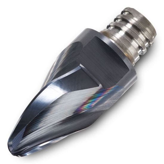 Picture of Ingersoll 46W10013T6RB020 IN2005 Dia 10mm SH T06 LOC 0.3937End Mill,Replacable Head Taper Form Carbide TiAlN Single End Carbide Ball OvalBall CHIPSURFER