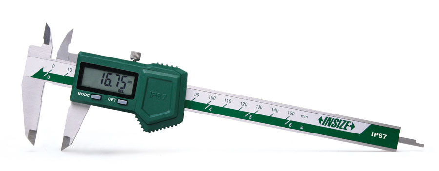 Picture of Insize 1118-150B IP67 Waterproof Digital Caliper, 0-6"/0-150mm, with rectangular depth Bar