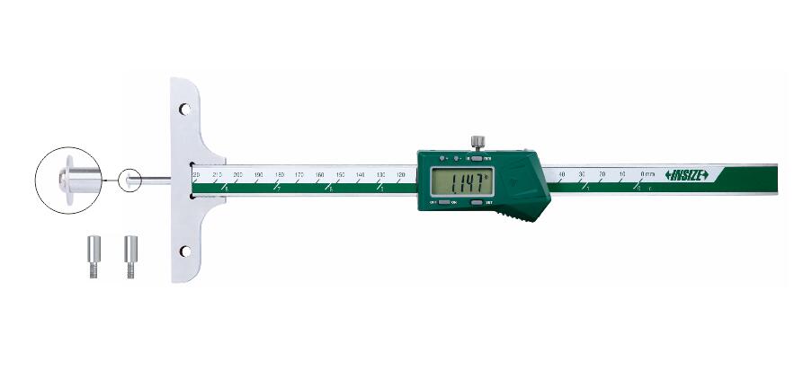 Picture of Insize 1148-100E Digital Depth Gage With Round Depth Bar, 0-4"/0-100mm