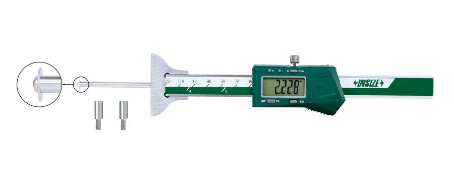 Picture of Insize 1148-100SE Digital Depth Gage With Round Depth Bar, 0-4"/0-100mm