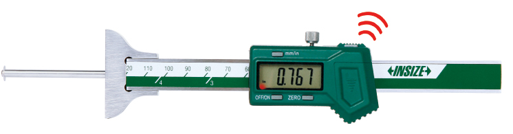 Picture of Insize 1148-100SWL Digital Depth Gage With Round Depth Bar, 0-4"/0-100mm, built-in wireless