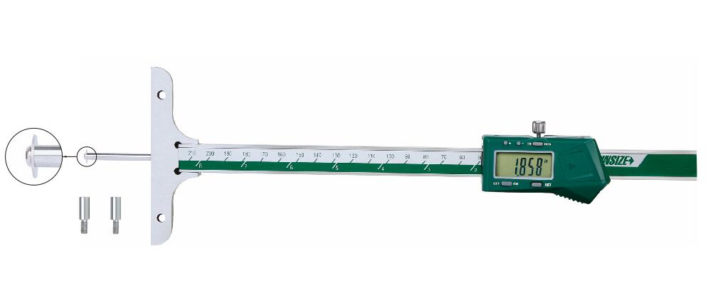 Picture of Insize 1148-300E Digital Depth GageS With Round Depth Bar, 0-12"/0-300mm