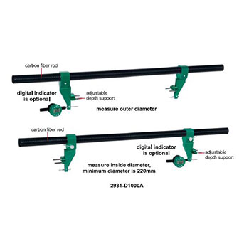 Picture of Insize 2931-D1000AE Carbon Fiber Comparison Gage  maximum measuring range 40", measuring depth 0-4"/0-100mm
