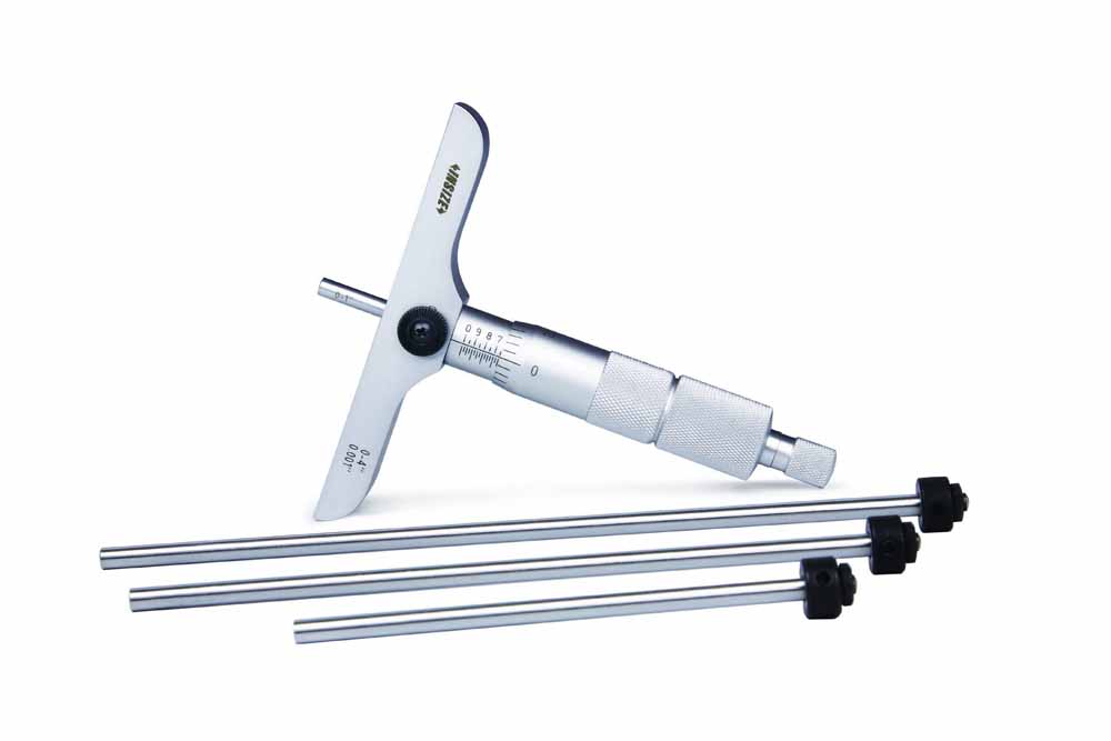 Picture of Insize 3241-2 Depth Micrometer, 0-2", base 3.996×.669"