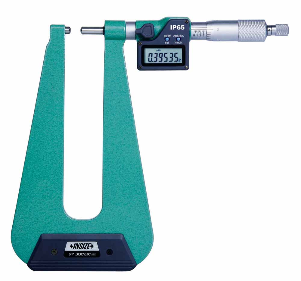 Picture of Insize 3539-253Se Digital Sheet Metal Micrometer, 0-1"/0-25mm