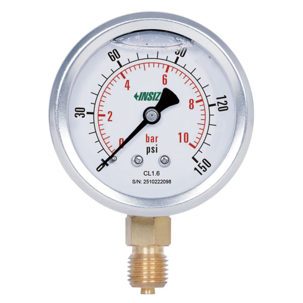 Picture of Bourdon Tube Pressure Gage (LIQUID FILLED), Process Connection 1/4ZG