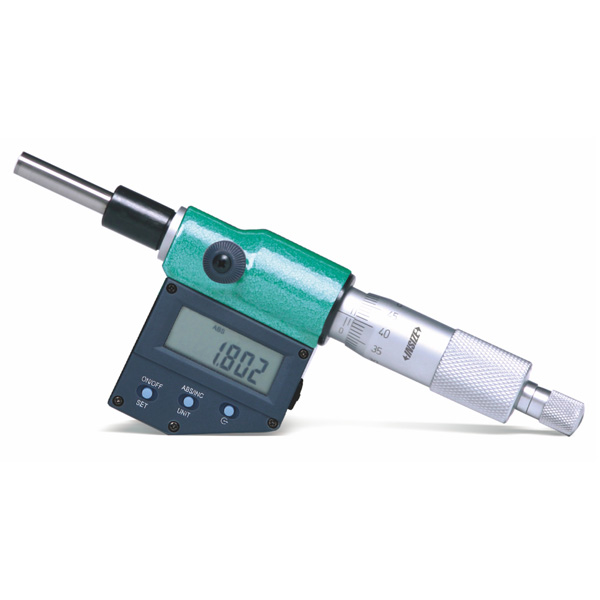 Picture of Insize 6354-25W Digital Micrometer Head, 0-1"/0-25mm, Plain Stem