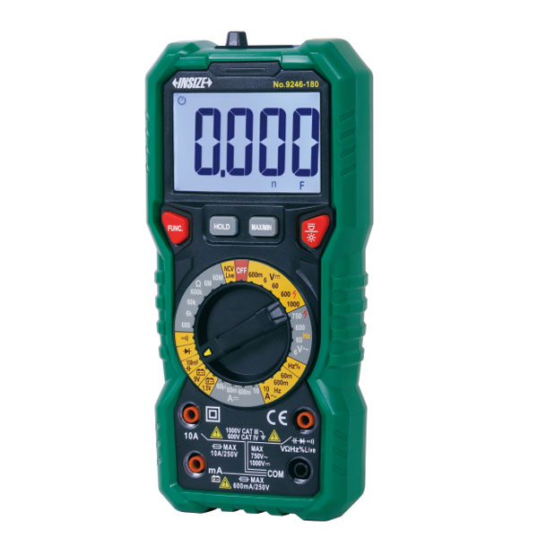 Picture of Insize 9246-180 Digital MULTIMeter (With JACK Indicator Light)