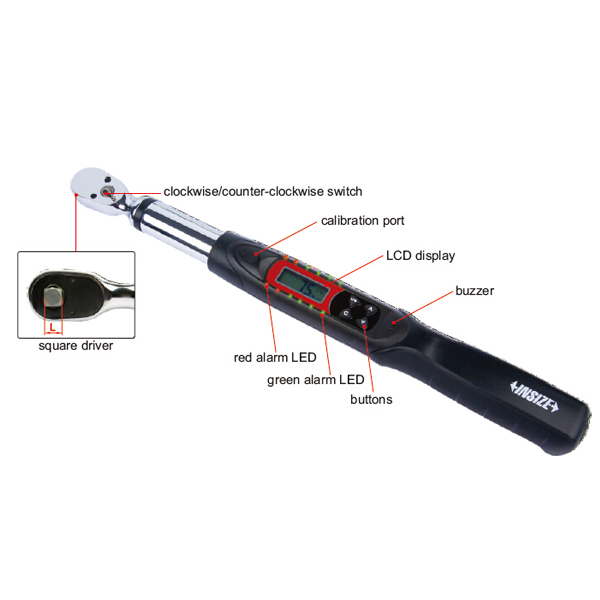 Picture of Insize Ist-W135A Digital Torque Wrench, 239~ 1195In.Lb/19.9~99.5Ft.Lb