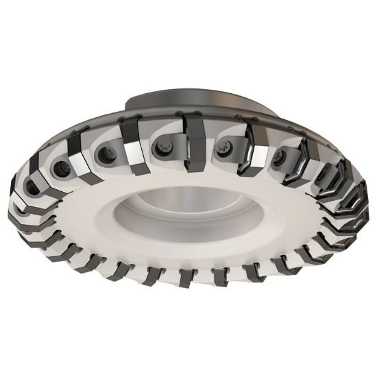 Show details for Iscar F45WG D5.0-18-1.5-FX-R08 Milling Cutter 44.3° 5.000 Diameter R8 R8 2.000 OAL 18 Flute Picture of Iscar F45WG D5.0-18-1.5-FX-R08 Milling Cutter 44.3° 5.000 Diameter R8 R8 2.000 OAL 18 Flute