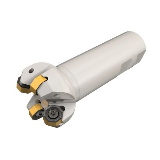 Picture of Iscar SOE45 8/16-D1.25-03-W1.0R Milling Cutter 45.0° 1.250 Diameter Weldon 1.000 4.051 OAL 3 Flute