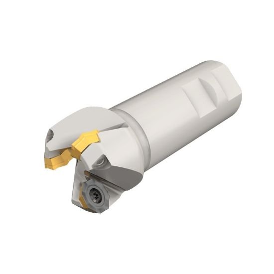 Picture of Iscar HOE D1.25-03-W1.25-R06 Milling Cutter 42.0° 1.250 Diameter Weldon 1.250 4.050 OAL 3 Flute