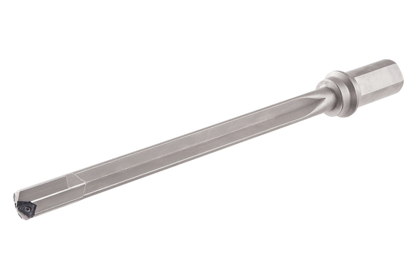 Picture of Iscar GD-DH 1.062-25D-I1.5"-12 1.062" GunDrills Carrying Triangular Inserts Featuring 3 Chip Splitting Cutting Edges and a Wiper for High Hole SurFace Quality