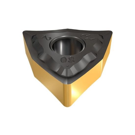 Picture of WNMG431 PP IC10 Iscar WNMG080404 PP IC10 Trigon Negative Carbide 0.0160 0.41mm Radius Finishing