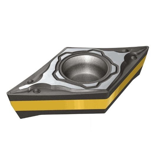 Picture of DCMT13T504-PF-SL IC8150 Iscar DCMT13T504-PF-SL IC8150 55.0° Positive Carbide 0.0160 0.41mm Radius Finishing