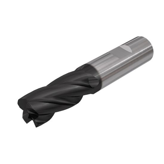 Picture of Iscar ECI-H4R 375-750C02CF-3.0 IC900 Dia 3/8 SH 0.3750 LOC 0.7500 OAL3.00 End Mill Standard Flute Standard Helix Carbide AlTiN Single End 45.0° Chamfer ChatterFree