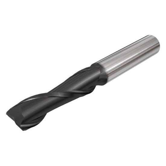 Picture of Iscar ECI-A-2 250-500-C250 IC900 Dia 1/4 SH 0.2500 LOC 0.50 OAL2.50 End Mill Standard Flute Standard Helix Carbide AlTiN Single End Square Sharp SolidMill