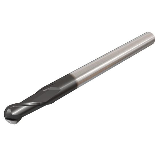Picture of Iscar EBSI-A-2 188-250-C188 -90 IC900 Dia 3/16 SH 0.1875 LOC 0.2500 OAL2.00 End Mill Standard Flute Standard Helix Carbide AlTiN Single End Ball NoseBall SolidMill