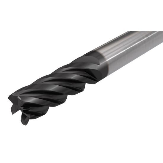 Picture of Iscar ECI-E4L625-1.25/1.7W62CF IC900 Dia 5/8 SH 0.6250 LOC 1.2500 OAL4.00 End Mill Standard Flute Standard Helix Carbide AlTiN Single End 45.0° Chamfer ChatterFree