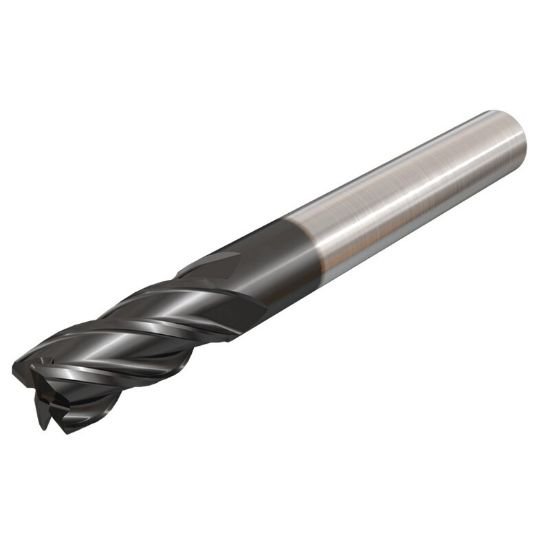 Picture of Iscar ECI-E-4R 375-750-W015 IC900 Dia 3/8 SH 0.3750 LOC 0.7500 OAL3.00 End Mill Standard Flute Standard Helix Carbide AlTiN Single End Corner Radius0.0150 0.38mm SolidMill