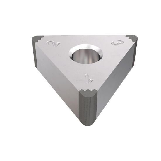 Picture of TNGA332 R6 J IB22HC Iscar TNGA160408 R6 J IB22HC Triangle Negative CBN 0.0310 0.79mm Radius Roughing, Semi Finishing