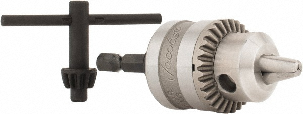 Picture of Jacobs HK5030248 CNC Tapers Drill Chuck: 1/4" Capacity, Integral Shank Mount. Keyed, KG1 Key, Straight Shank, 1.13"