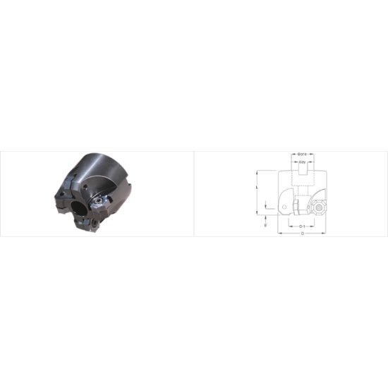 Picture of K-Tool DOC-4000 Milling Cutter 45.0° 4.000 Cutter Diameter 1.500 Face Mill