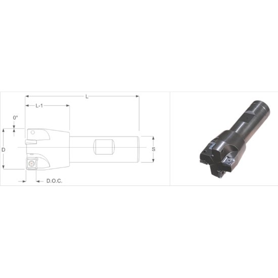 Picture of K-Tool ESP-2000-2 Milling Cutter 90.0° 2.000 Cutter Diameter 0.750 Weldon