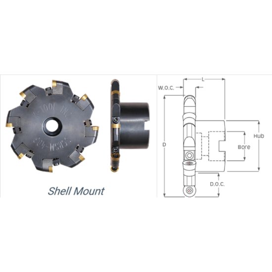 Picture of K-Tool SCRSM-525 Milling Cutter 5.000 Cutter Diameter 1.250 Face Mill