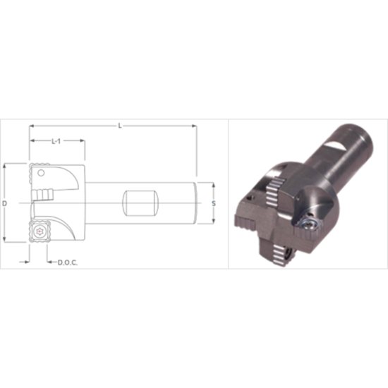 Picture of K-Tool SM-125 Milling Cutter 90.0° 1.240 Cutter Diameter 0.750 Weldon