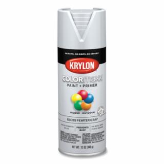 Picture of 12 oz Krylon K05531007 Colormaxx Pewter Gray Paint & Primer Spray Paint, Gloss