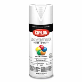 Picture of 12 oz Krylon K05545007 White Colormaxx Paint & Primer Spray Paint, Gloss