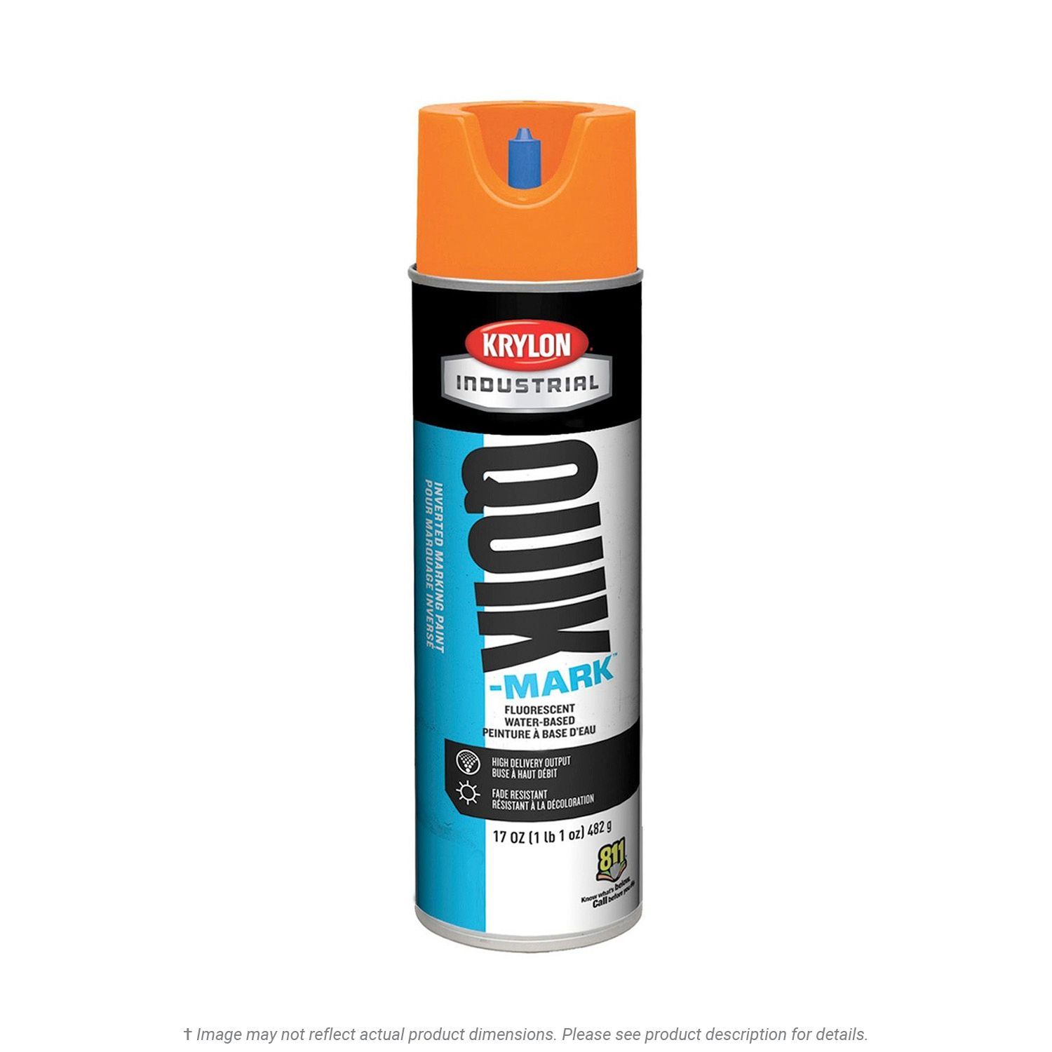 Picture of Krylon S03700 Orange Inverted Spray Paint Krylon S03700 17Oz Orange Fluorescent Industrial Inverted Marking Paint