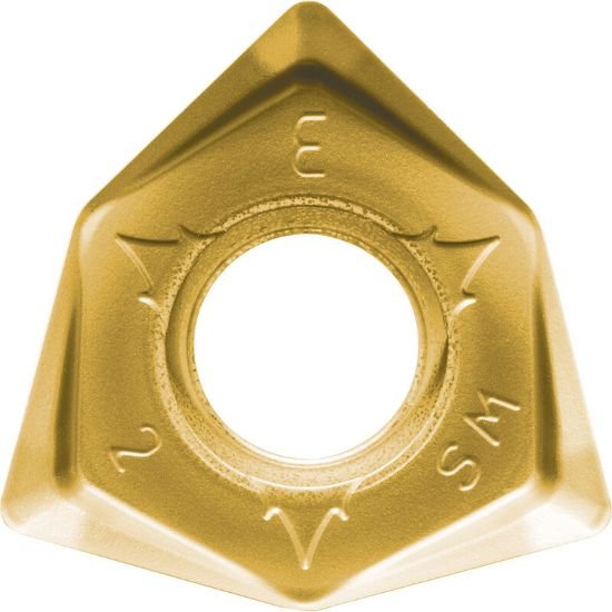 Picture of Kyocera WNMU080608ENSMCA6535 Milling Insert Trigon 0.031 Corner Radius TiN + TiCN + Al2O3