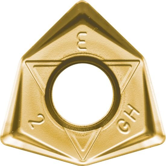 Picture of Kyocera WNMU080608ENGHCA6535 Milling Insert Trigon 0.031 Corner Radius TiN + TiCN + Al2O3