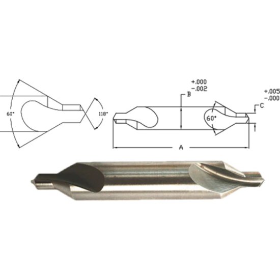 Picture of Link 11-L2-120 3ST4 Type LH DED HSS CenterDrill