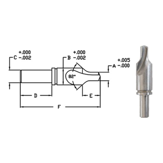 Picture of Link 55-TA-191 #8 English 82D SED HSS Screw Countersink, TAC COAT