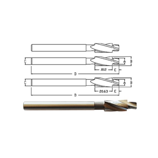 Picture of Link 75-CO-521 4mm Metric Extended Cobalt 3FL CounterBore